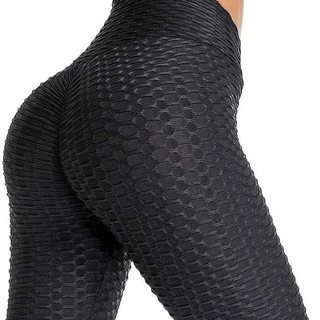 Memoryee Women's Honeycomb Waffle Leggings Ruched Butt Lift High Waisted  Chic Sport Tummy Control Plus Size Workout Gym Yoga Stretchy Pants/Black/XS  : : Fashion