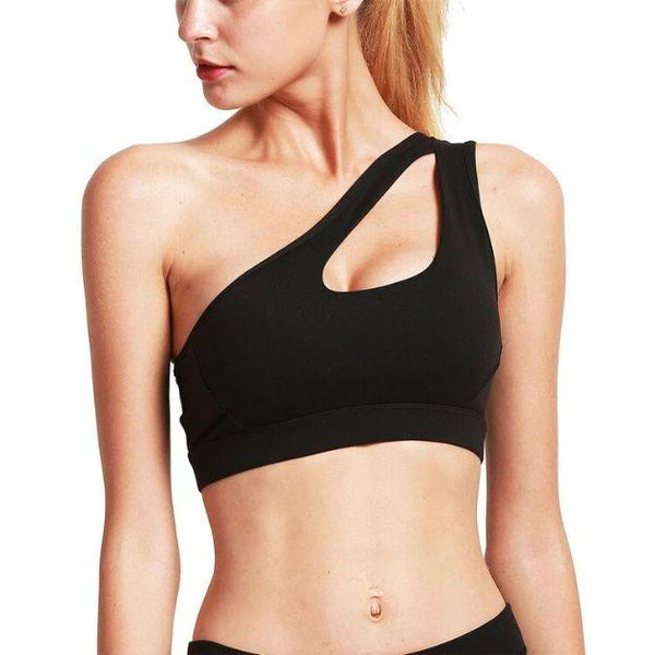One Shoulder Lace Up Sports Bra and Leggings Set in Black - Retro, Indie  and Unique Fashion